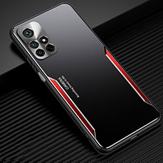 Handyhülle Hülle Luxus Aluminium Metall und Silikon Rahmen Tasche JL2 für Xiaomi Redmi Note 11T 5G Rot