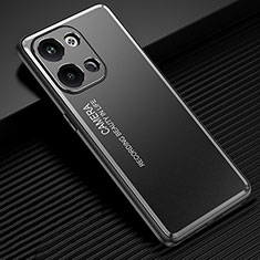 Handyhülle Hülle Luxus Aluminium Metall und Silikon Rahmen Tasche JL2 für Xiaomi Redmi Note 13 5G Schwarz