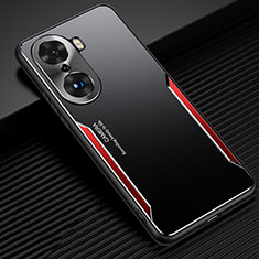 Handyhülle Hülle Luxus Aluminium Metall und Silikon Rahmen Tasche JL3 für Huawei Honor 60 Pro 5G Rot