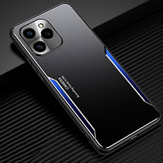 Handyhülle Hülle Luxus Aluminium Metall und Silikon Rahmen Tasche JL3 für Huawei Honor 60 SE 5G Blau