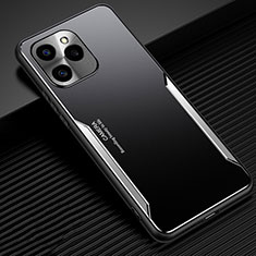 Handyhülle Hülle Luxus Aluminium Metall und Silikon Rahmen Tasche JL3 für Huawei Honor 60 SE 5G Silber