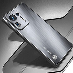 Handyhülle Hülle Luxus Aluminium Metall und Silikon Rahmen Tasche JS1 für Xiaomi Mi Mix 4 5G Silber
