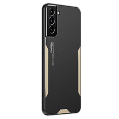 Handyhülle Hülle Luxus Aluminium Metall und Silikon Rahmen Tasche M02 für Samsung Galaxy S21 FE 5G Gold