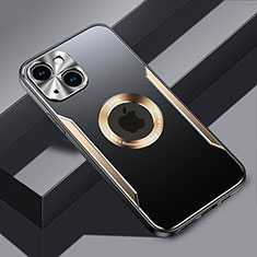 Handyhülle Hülle Luxus Aluminium Metall und Silikon Rahmen Tasche mit Mag-Safe Magnetic Magnetisch JL3 für Apple iPhone 13 Gold