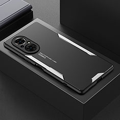 Handyhülle Hülle Luxus Aluminium Metall und Silikon Rahmen Tasche PB1 für Huawei Honor 50 SE 5G Silber