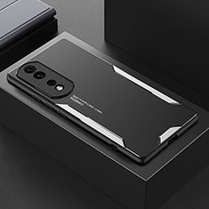 Handyhülle Hülle Luxus Aluminium Metall und Silikon Rahmen Tasche PB1 für Huawei Honor 80 Pro Flat 5G Silber