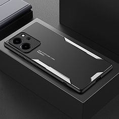 Handyhülle Hülle Luxus Aluminium Metall und Silikon Rahmen Tasche PB1 für Huawei Honor 80 SE 5G Silber