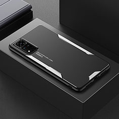 Handyhülle Hülle Luxus Aluminium Metall und Silikon Rahmen Tasche PB1 für Huawei Honor V40 5G Silber