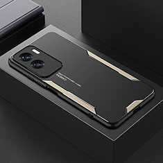 Handyhülle Hülle Luxus Aluminium Metall und Silikon Rahmen Tasche PB1 für Huawei Honor X50i 5G Gold