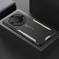 Handyhülle Hülle Luxus Aluminium Metall und Silikon Rahmen Tasche PB1 für Huawei Honor X9a 5G Gold