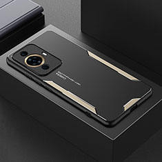 Handyhülle Hülle Luxus Aluminium Metall und Silikon Rahmen Tasche PB1 für Huawei Nova 11 Pro Gold