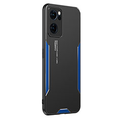 Handyhülle Hülle Luxus Aluminium Metall und Silikon Rahmen Tasche PB1 für OnePlus Nord CE 2 5G Blau