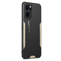 Handyhülle Hülle Luxus Aluminium Metall und Silikon Rahmen Tasche PB1 für OnePlus Nord CE 2 5G Gold