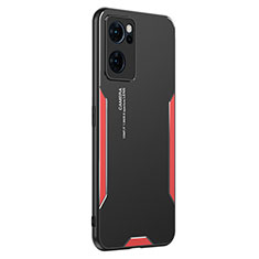 Handyhülle Hülle Luxus Aluminium Metall und Silikon Rahmen Tasche PB1 für OnePlus Nord CE 2 5G Rot