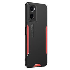 Handyhülle Hülle Luxus Aluminium Metall und Silikon Rahmen Tasche PB1 für Oppo A36 Rot