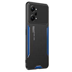 Handyhülle Hülle Luxus Aluminium Metall und Silikon Rahmen Tasche PB1 für Oppo K10 Pro 5G Blau