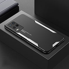 Handyhülle Hülle Luxus Aluminium Metall und Silikon Rahmen Tasche PB1 für Realme 8s 5G Silber