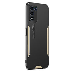 Handyhülle Hülle Luxus Aluminium Metall und Silikon Rahmen Tasche PB1 für Realme 9 SE 5G Gold