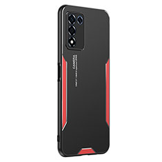 Handyhülle Hülle Luxus Aluminium Metall und Silikon Rahmen Tasche PB1 für Realme 9 SE 5G Rot