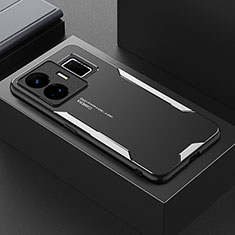 Handyhülle Hülle Luxus Aluminium Metall und Silikon Rahmen Tasche PB1 für Realme GT Neo5 5G Silber