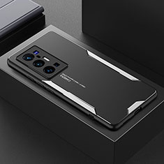 Handyhülle Hülle Luxus Aluminium Metall und Silikon Rahmen Tasche PB1 für Vivo X70 Pro+ Plus 5G Silber