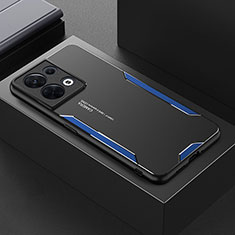 Handyhülle Hülle Luxus Aluminium Metall und Silikon Rahmen Tasche PB1 für Xiaomi Redmi Note 13 5G Blau