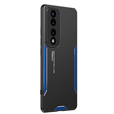 Handyhülle Hülle Luxus Aluminium Metall und Silikon Rahmen Tasche PB2 für Huawei Honor 70 Pro 5G Blau