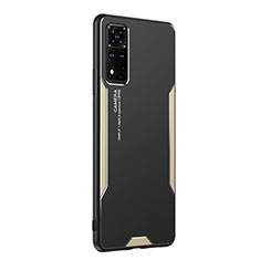 Handyhülle Hülle Luxus Aluminium Metall und Silikon Rahmen Tasche PB2 für Huawei Honor V40 5G Gold