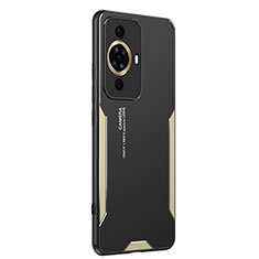 Handyhülle Hülle Luxus Aluminium Metall und Silikon Rahmen Tasche PB2 für Huawei Nova 11 Pro Gold