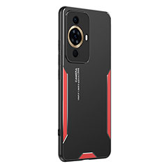 Handyhülle Hülle Luxus Aluminium Metall und Silikon Rahmen Tasche PB2 für Huawei Nova 11 Pro Rot