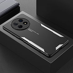 Handyhülle Hülle Luxus Aluminium Metall und Silikon Rahmen Tasche PB2 für Huawei Nova Y91 Silber