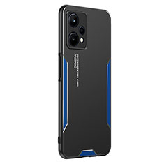 Handyhülle Hülle Luxus Aluminium Metall und Silikon Rahmen Tasche PB2 für Realme 9 5G Blau