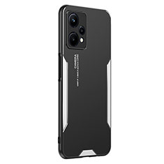 Handyhülle Hülle Luxus Aluminium Metall und Silikon Rahmen Tasche PB2 für Realme 9 Pro 5G Silber