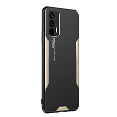 Handyhülle Hülle Luxus Aluminium Metall und Silikon Rahmen Tasche PB2 für Realme GT Neo 2T 5G Gold