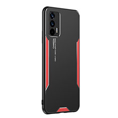 Handyhülle Hülle Luxus Aluminium Metall und Silikon Rahmen Tasche PB2 für Realme GT Neo 2T 5G Rot