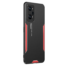 Handyhülle Hülle Luxus Aluminium Metall und Silikon Rahmen Tasche PB2 für Realme GT Neo 3T 5G Rot