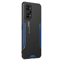 Handyhülle Hülle Luxus Aluminium Metall und Silikon Rahmen Tasche PB2 für Realme GT Neo2 5G Blau