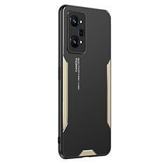 Handyhülle Hülle Luxus Aluminium Metall und Silikon Rahmen Tasche PB2 für Realme GT Neo2 5G Gold