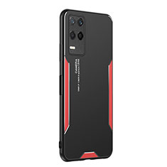 Handyhülle Hülle Luxus Aluminium Metall und Silikon Rahmen Tasche PB2 für Realme Q3i 5G Rot