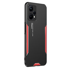 Handyhülle Hülle Luxus Aluminium Metall und Silikon Rahmen Tasche PB2 für Realme V25 5G Rot