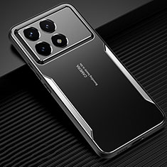 Handyhülle Hülle Luxus Aluminium Metall und Silikon Rahmen Tasche PB2 für Xiaomi Redmi K70 Pro 5G Silber