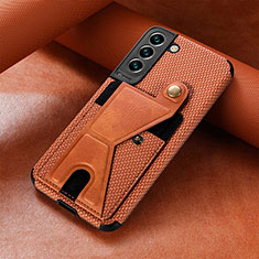 Handyhülle Hülle Luxus Leder Schutzhülle A01D für Samsung Galaxy S21 5G Braun