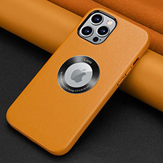 Handyhülle Hülle Luxus Leder Schutzhülle A08 für Apple iPhone 14 Pro Orange