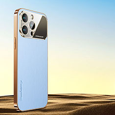 Handyhülle Hülle Luxus Leder Schutzhülle AC1 für Apple iPhone 14 Pro Max Hellblau