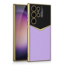 Handyhülle Hülle Luxus Leder Schutzhülle AC4 für Samsung Galaxy S21 Ultra 5G Violett