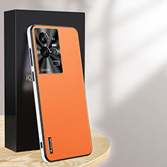 Handyhülle Hülle Luxus Leder Schutzhülle AT1 für Vivo iQOO 11 5G Orange