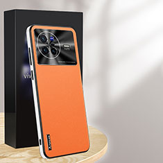 Handyhülle Hülle Luxus Leder Schutzhülle AT1 für Vivo X80 5G Orange