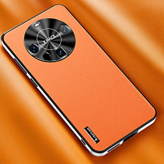 Handyhülle Hülle Luxus Leder Schutzhülle AT2 für Huawei Mate 60 Orange