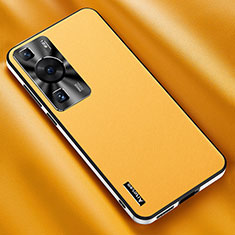 Handyhülle Hülle Luxus Leder Schutzhülle AT2 für Huawei P60 Pro Gelb