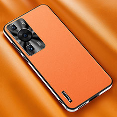 Handyhülle Hülle Luxus Leder Schutzhülle AT2 für Huawei P60 Pro Orange